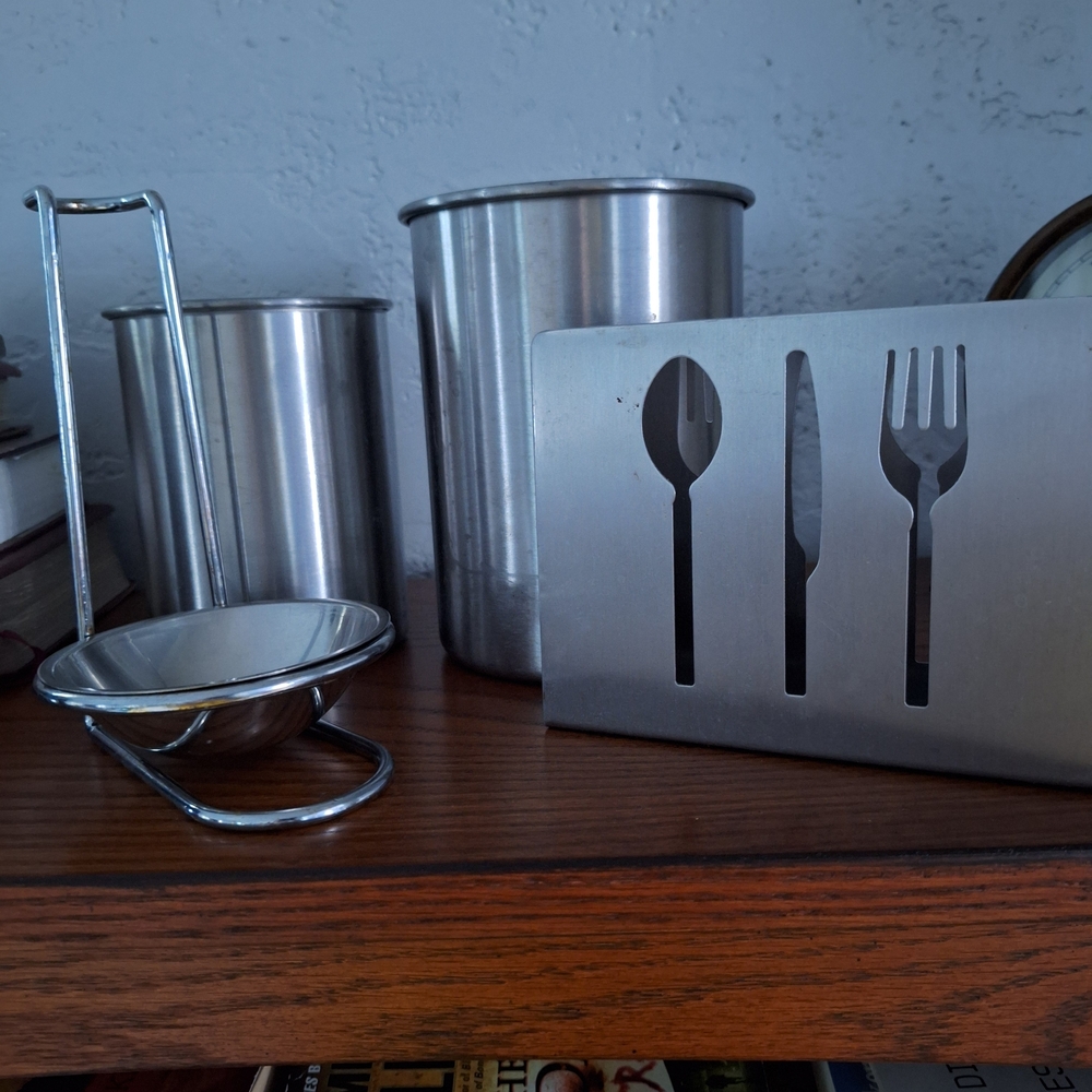 Stainless Steel Utensil Holder Set